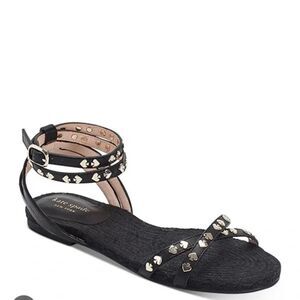 Kate Spade NEW YORK Mai Tai Flat Sandals - New Women | Color: Black | Size: 9